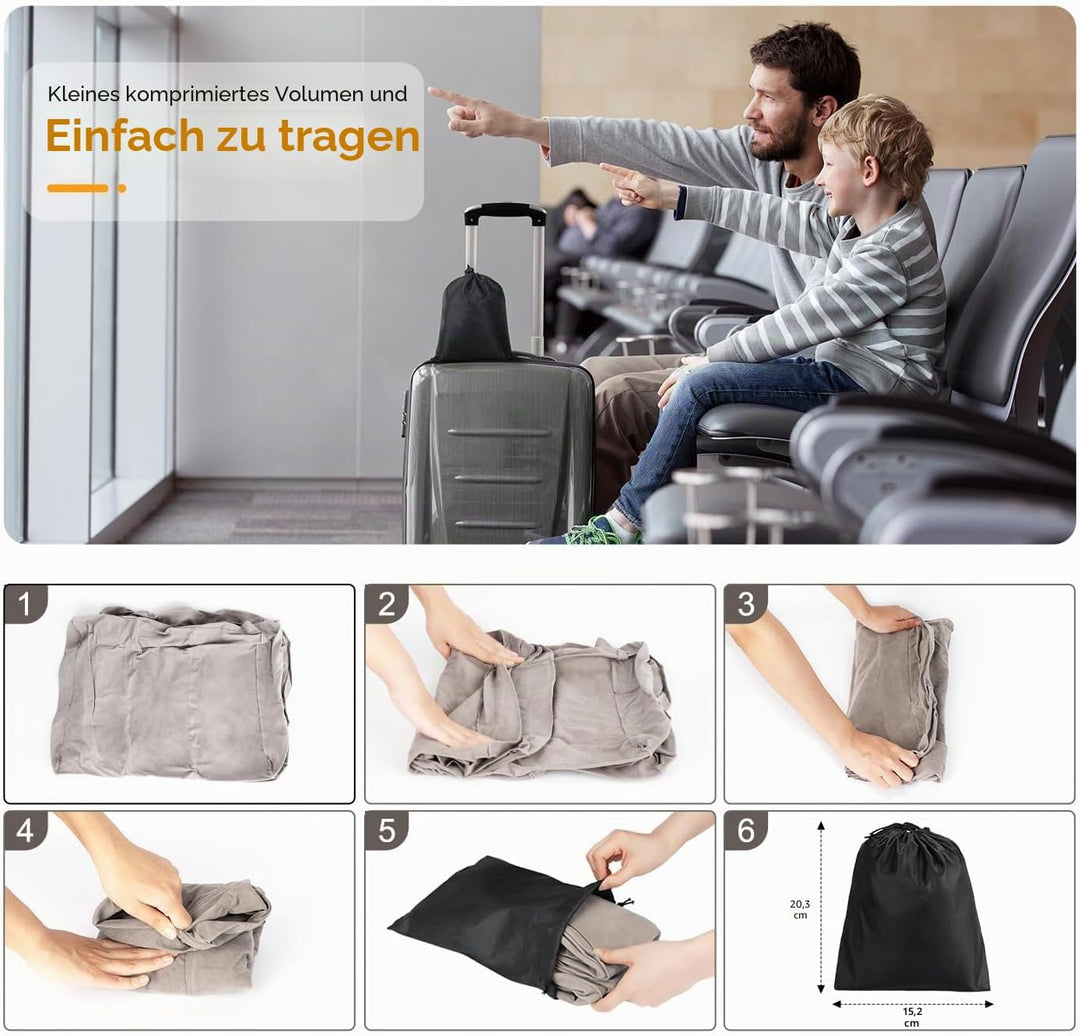 Maliton Fussstütze Flugzeug，Aufblasbare Fussstütze Kissen für Reisen Auto &amp; Zuhause &amp; Büro, Höhenver