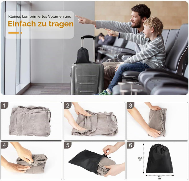 Maliton Fussstütze Flugzeug，Aufblasbare Fussstütze Kissen für Reisen Auto &amp; Zuhause &amp; Büro, Höhenver