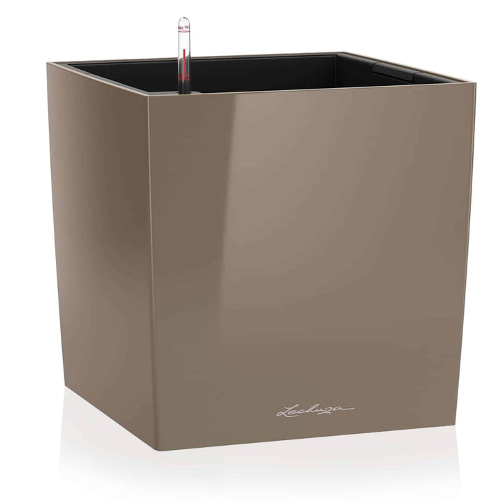 LECHUZA CUBE Premium 40 taupe hochglanz 16365 39x39x40 cm Taupe Hochglanz, 39x39x40 cm Taupe Hochgla