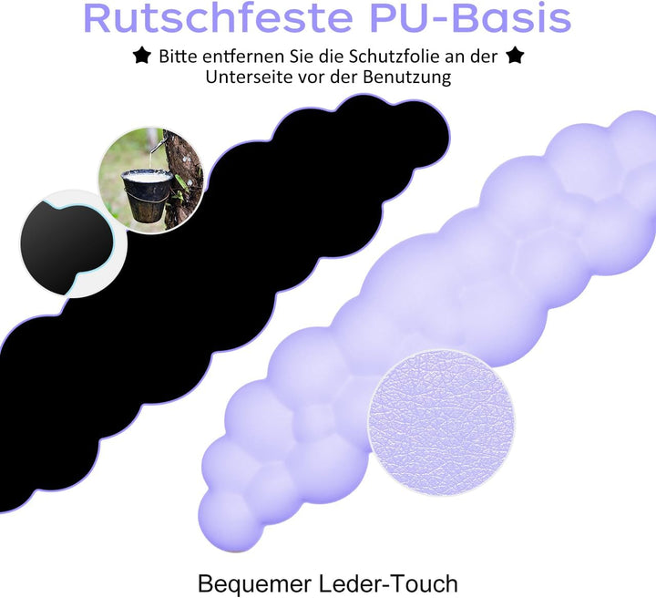 JIKIOU Cloud Handgelenkauflage Tastatur aus Leder mit rutschfester PU-Basis, bequemer Memory-Schaum