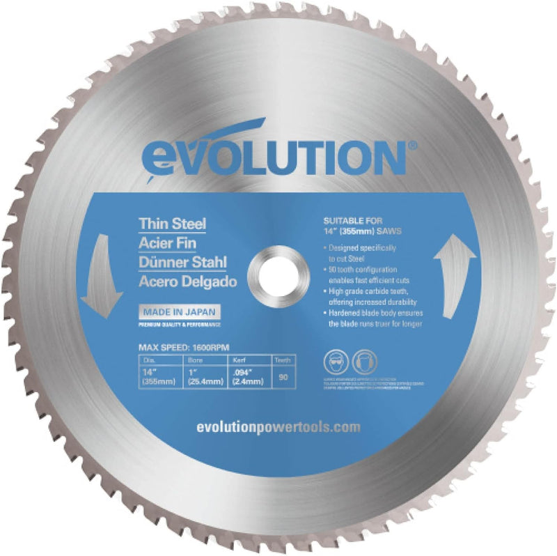 Evolution (T355TCT-90CS) - 355mm Sägeblatt zum Schneiden von Edelstahl - Metall-Sägeblatt mit Hartme
