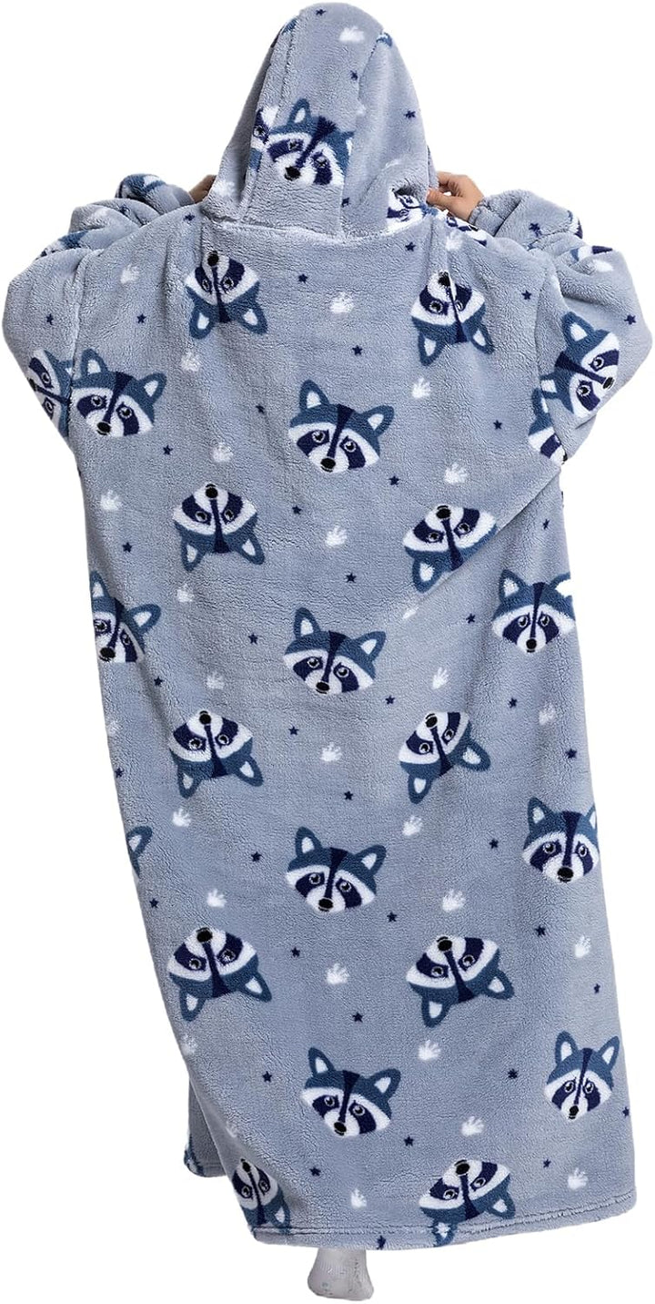 Ultra Weiche Hoodie Decke mit Ärmeln Warme Flanell Decke zum Anziehen für Zuhause Sofa und Bett, Kus