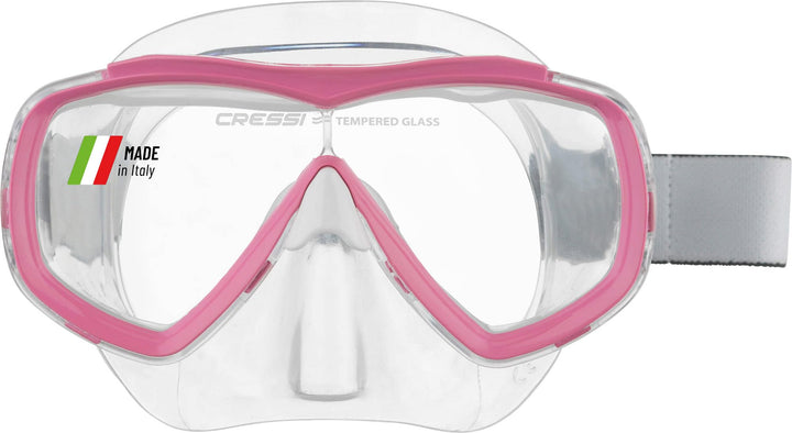Cressi Estrella Jr - Maske zum Tauchen und Schnorcheln Transparent/Rosa Maske, Transparent/Rosa Mask