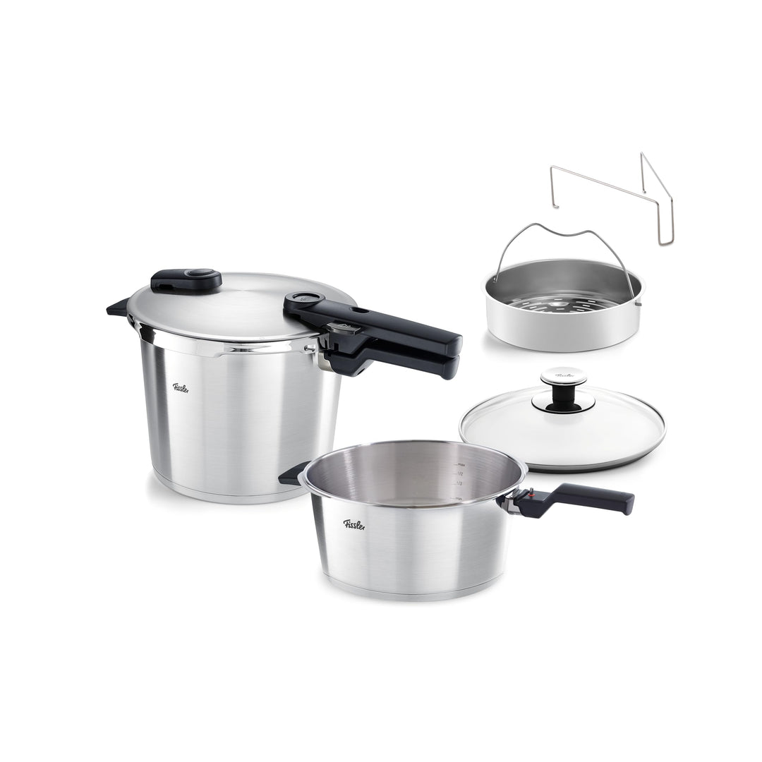 Fissler Vitaquick Premium/Schnellkochtopf-Set 2-teilig, Ø 22 cm (Schnellkochtopf 6 L + 3,5 Liter) m.