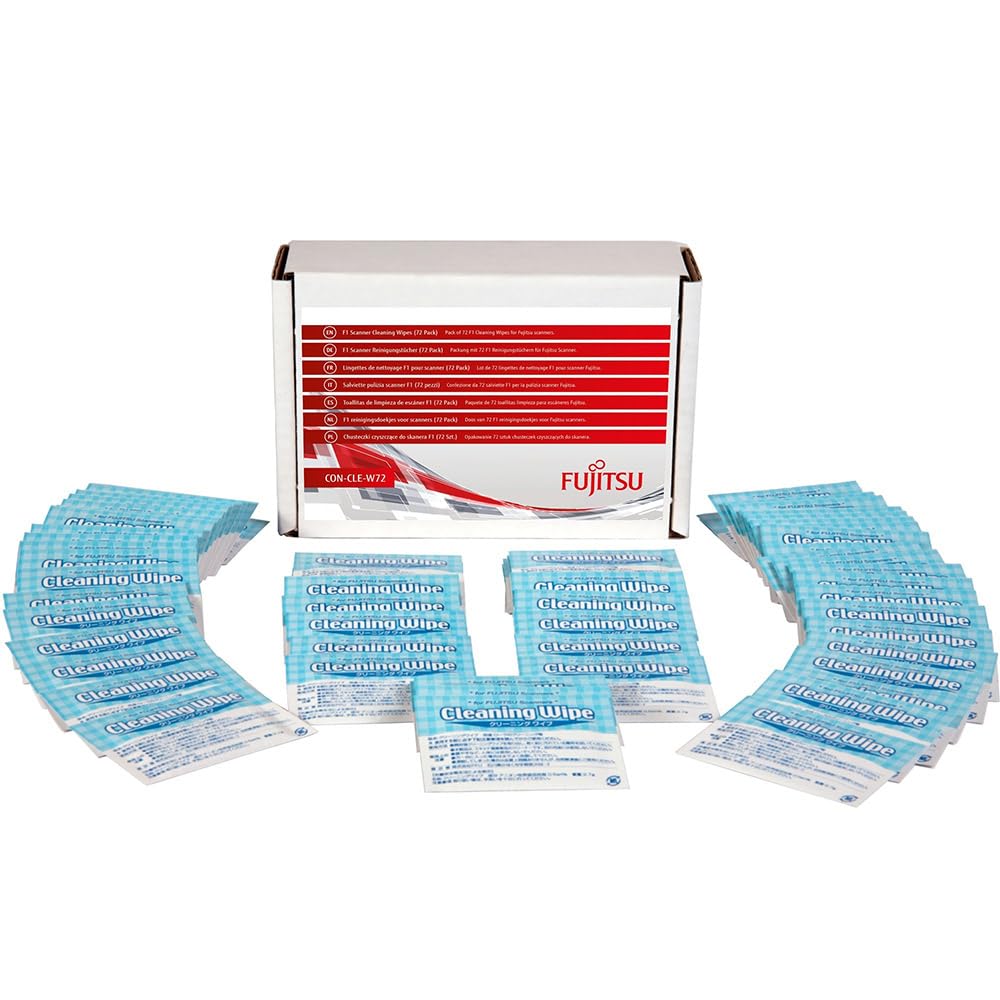 Fujitsu Pack of 72 F1 Cleaning Wipes for scanners CON-CLE-W72
