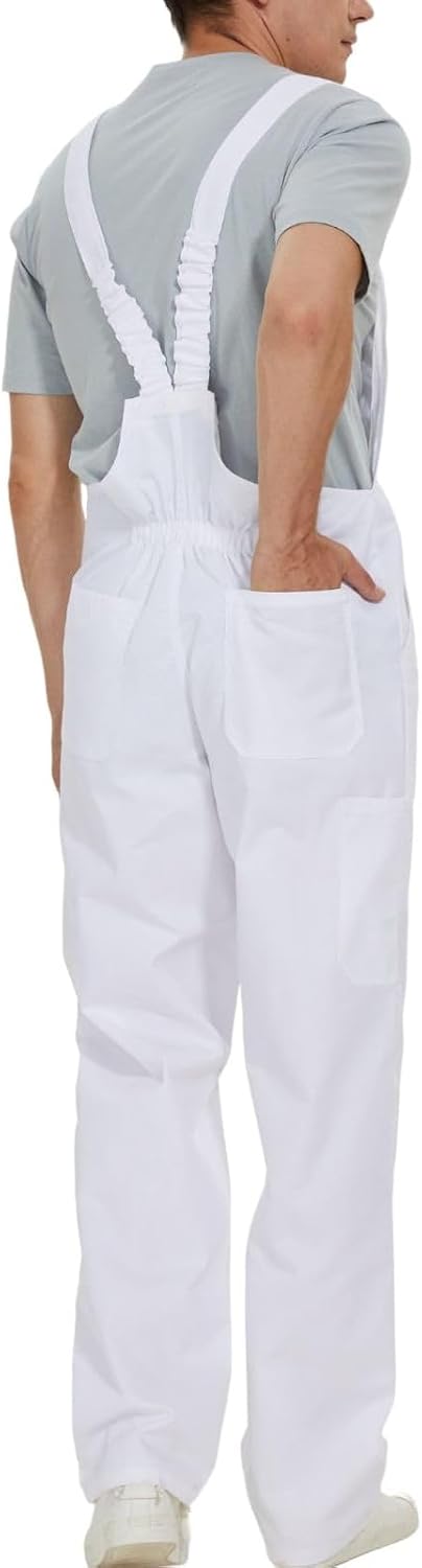 WORK IDEA Arbeits-Latzhose für Männer Multi Pocket Technology Herren Arbeitslatzhose M Weiss, M Weis