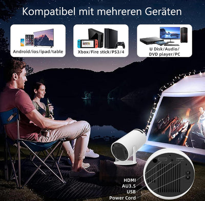 WOOPKER Beamer 4K Heimkino Mini HD Projektor Kurzdistanz, WiFi6 und Bluetooth 5.0 mit Android OS 11.