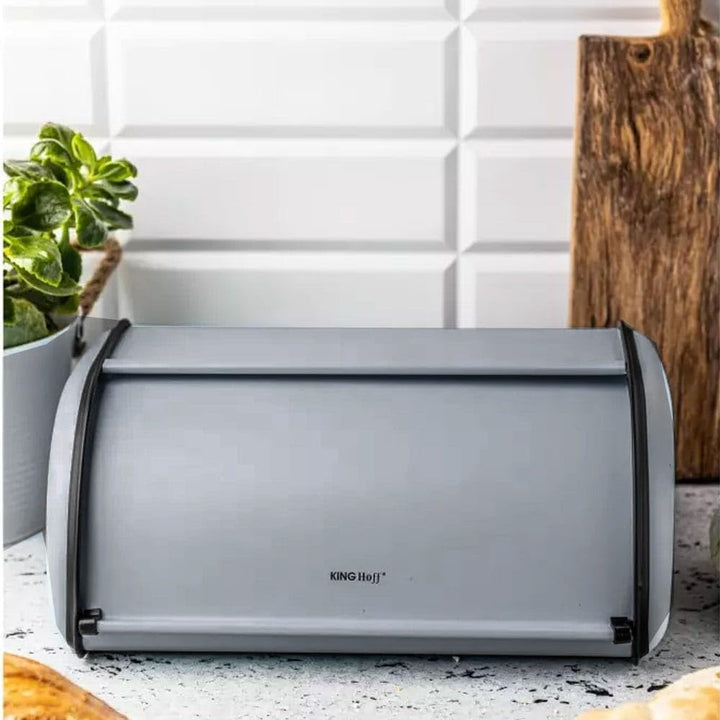 KING HOFF Brotkasten Brotbox Brotbehälter Brotdose (Grau, Kleine 36cm x 24cm x 15cm.) Grau Kleine 36