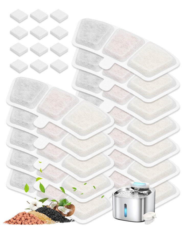 Haliya 24 Pack Filters für Oneisall Trinkbrunnen für Katze, PW04 3.5L Katzenbrunnen Kabellos, Mehrsc