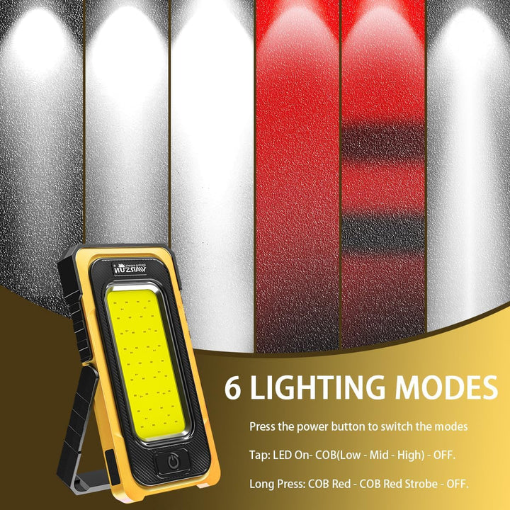 WARSUN Arbeitsleuchte LED COB KFZ Werkstattlampe Wiederaufladbare Akku Werkstatt Handlampe mit Magne