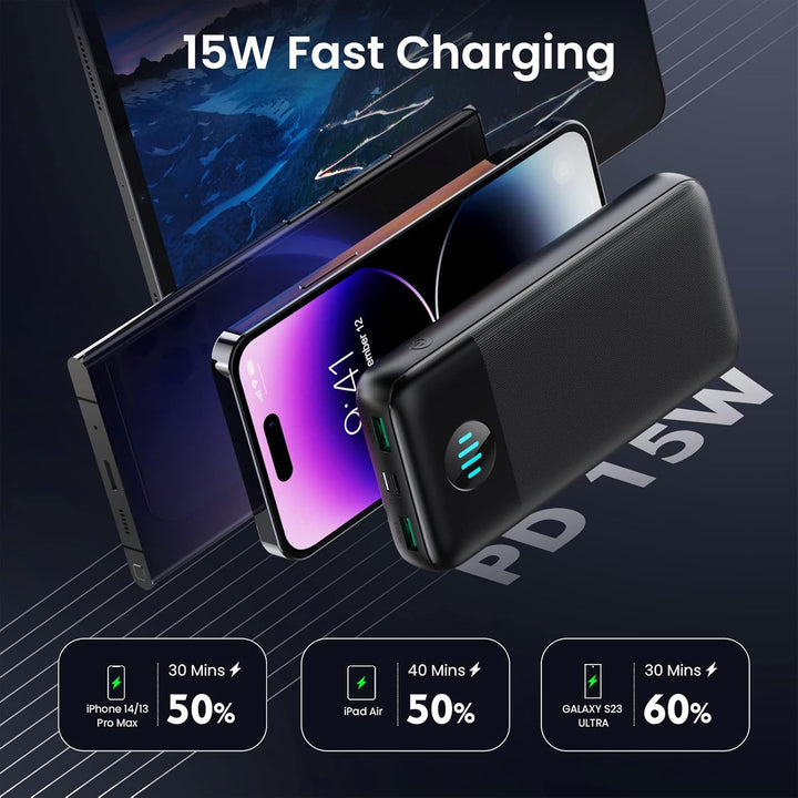 Power Bank, Powerbank 26800mAh USB C Externer Akku Input&Output 3.0A PD, 3 Ausgängen Schnelles Aufla