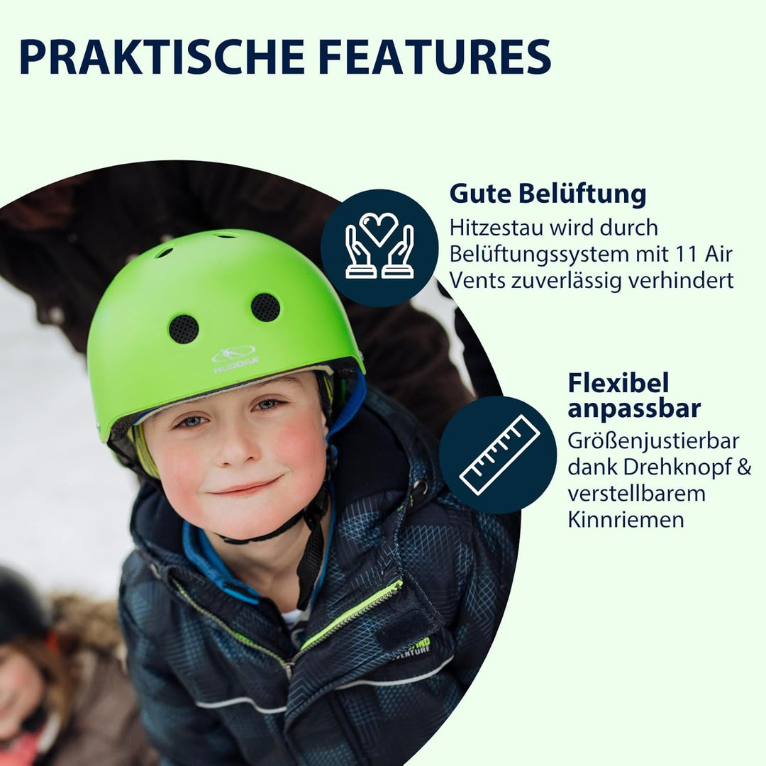 HUDORA 84103 - Skateboard-Helm, Scooter-Helm anthrazit, Gr. 51-55, Skate Helm, Fahrrad-Helm 56-60 Gr
