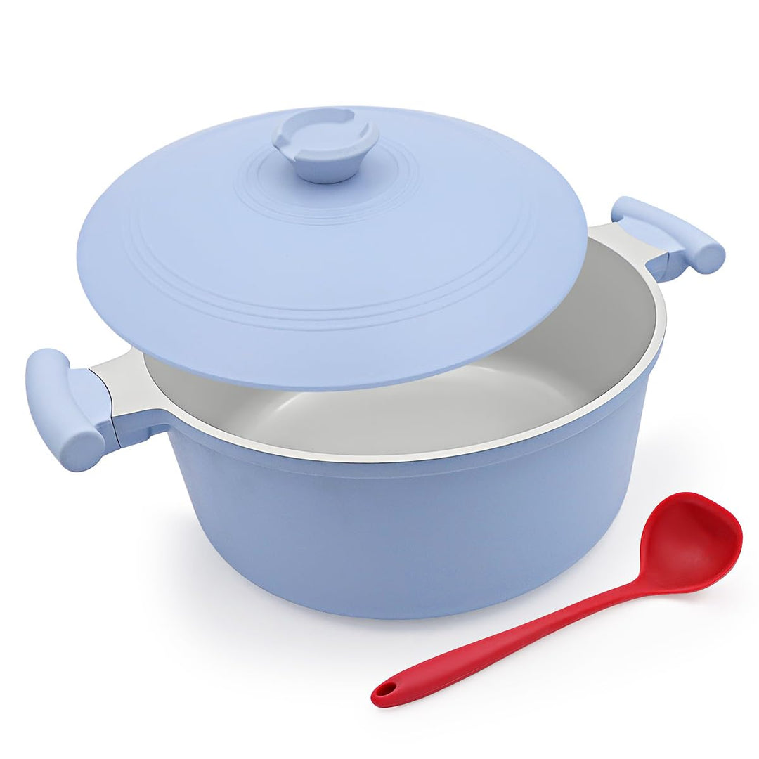 AIKENBBKK Kochtopf 28cm mit Aluminium Deckel, 7L Antihaft Keramik-Beschichtung Schmortopf zum Schmor
