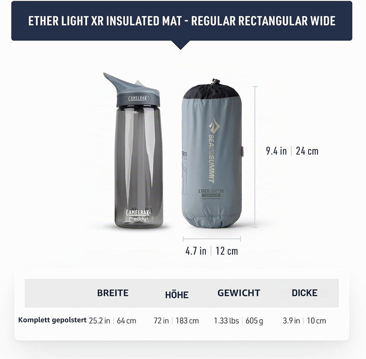 Sea to Summit – Ether Light XR Thermo Luftmatratze Rectangular Regular Wide – ThermalCore Isolierung