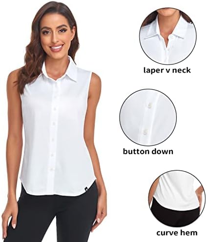 Soneven Bluse Damen Elegant Sport Tank Top mit Kragen Damen Ärmellos Poloshirt Golf Polo Sommer Ober