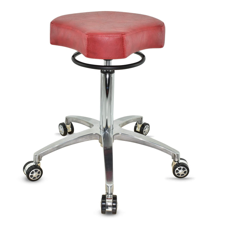 VAKON SALON - Design ergonomischer Rollhocker auf Rollen Rot - Höhenverstellbarer von 55 bis 75 cm -