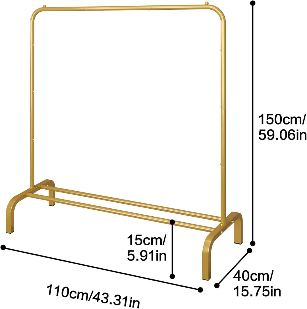 JIUYOTREE Kleiderständer 110 cm Metall Kleiderstange Kleiderstange Garderobe mit Untergestell für Mä