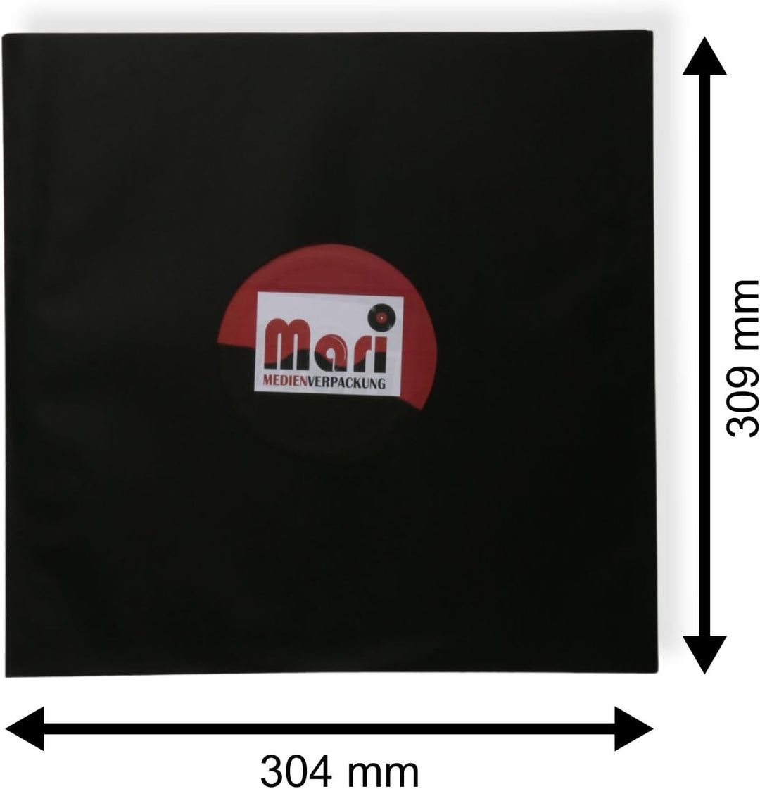 100 St. 12 Zoll LP Premium Innenhüllen anthrazit/schwarz Maxi Single Vinyl Schallplatten ungefüttert