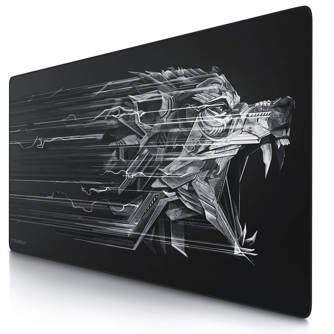 Titanwolf - Übergrösse Mauspad Gaming Titanwolf 1200x600mm XXXL Mousepad gross mit Motiv Tischunterl