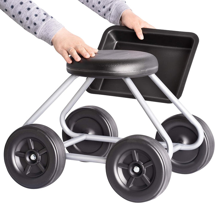 UPP Rollsitz Easy Work bis 130 kg belastbar | Gartenwagen mit 40 cm hohem Luftkammer-Sitz | Knie- &