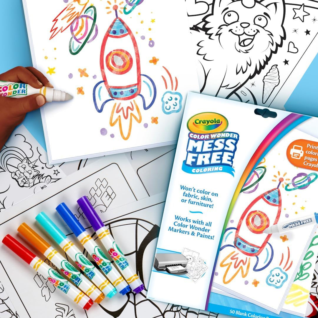 Crayola Color Wonder Mess Free Coloring, Blanko-Malseiten, 50 Stück, bedruckbares Nachfüll-Set
