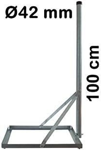 Premium X Balkonständer 50x50cm Stahl 1m Mast Flachdachständer Flachdachalterung für Sat Anlagen, DV