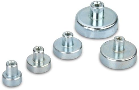 magnets4you - Ferrit Flachgreifer mit Gewindebuchse | Ø 125x28mm| Gewinde: M14 |Haftkraft: 132 kg |