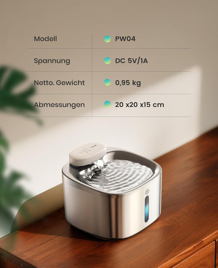 oneisall Katzenbrunnen Kabellos, 5000mAh Batteriebetrieb, 3.5L Trinkbrunnen für Katze mit Bewegungsm