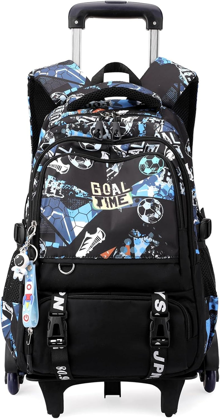 Amythe Schulrucksack Trolley für Jungen, Schulranzen mit Rollen für Kinder Teenager, Modischer Schul