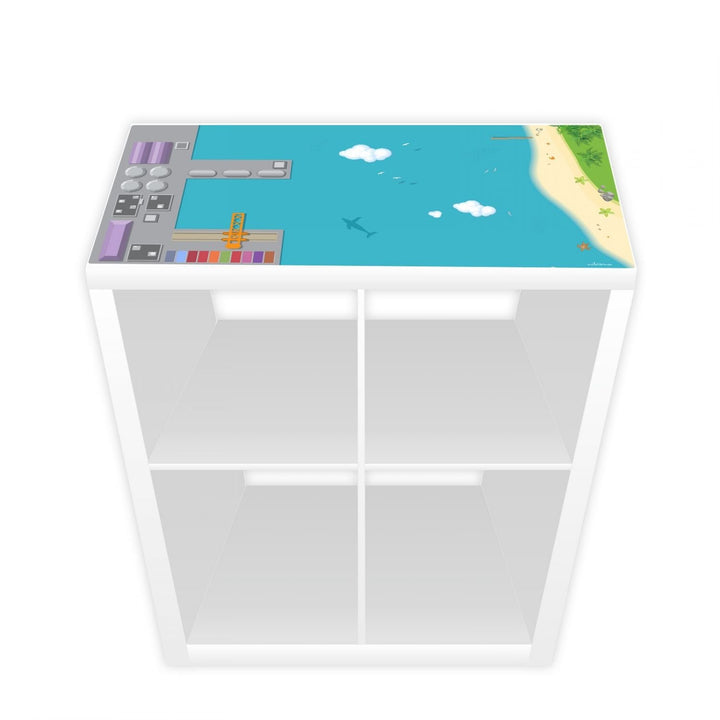 nikima Schönes für Kinder Spielfolie für KALLAX Regal 76 x 38,5 cm Hafen & Insel (Möbel Nicht Inklus