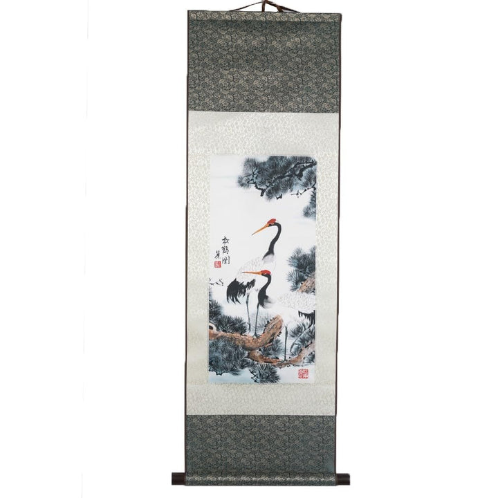 Lachineuse Asiatische Kakemono Krane weiss, Krane weiss