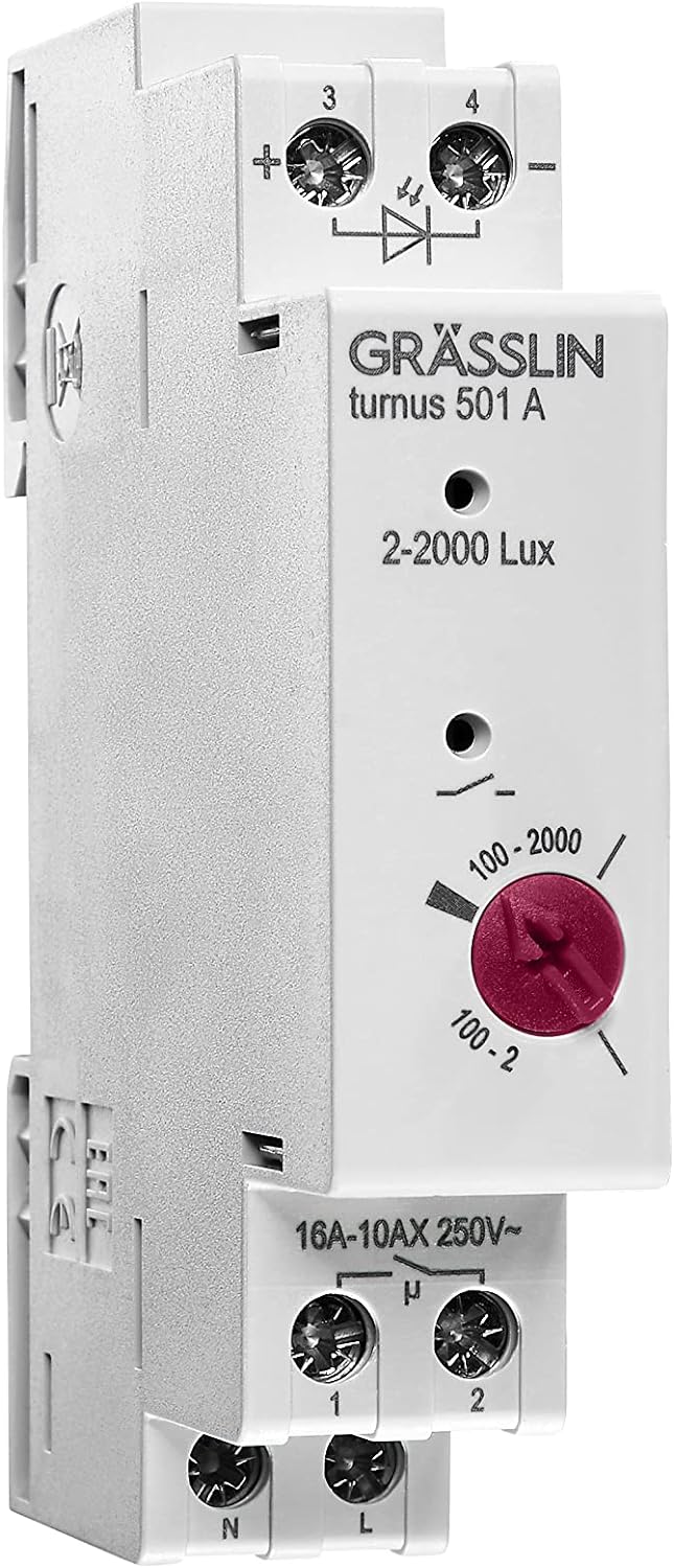 GRÄSSLIN 18.18.0013.1 Turnus 501 A – analoger Dämmerungsschalter mit externem Helligkeitsfühler für