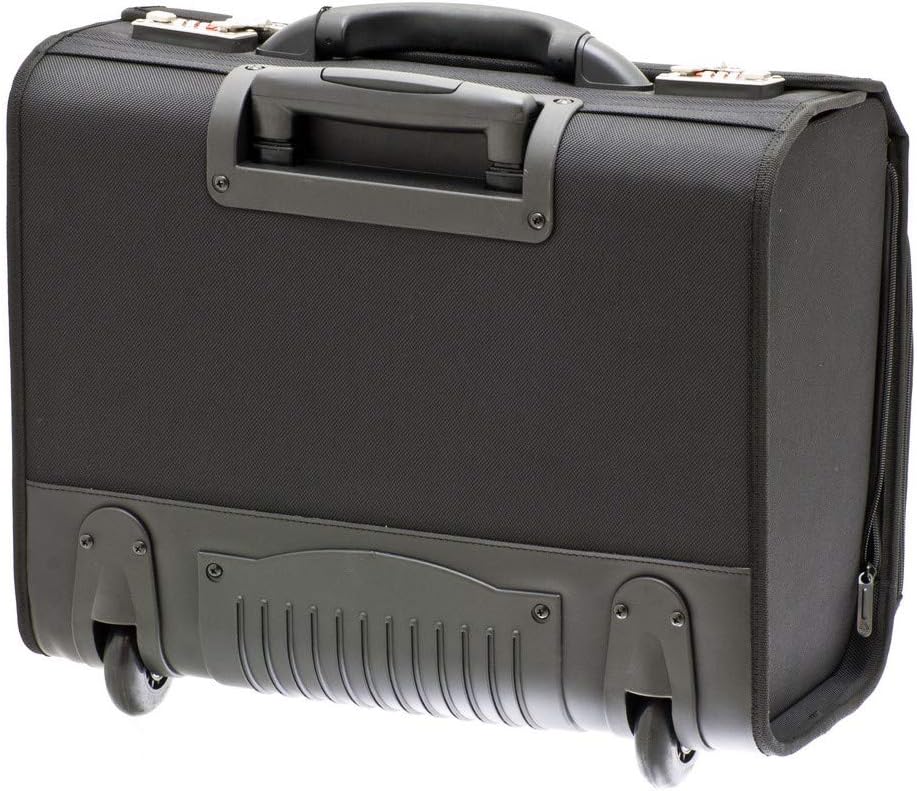 Pilotenkoffer Trolley Aktenkoffer mit Rollen und Laptopfach 15" Zoll Business Laptop Trolley Handgep