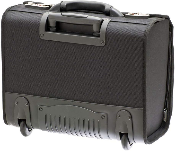 Pilotenkoffer Trolley Aktenkoffer mit Rollen und Laptopfach 15" Zoll Business Laptop Trolley Handgep