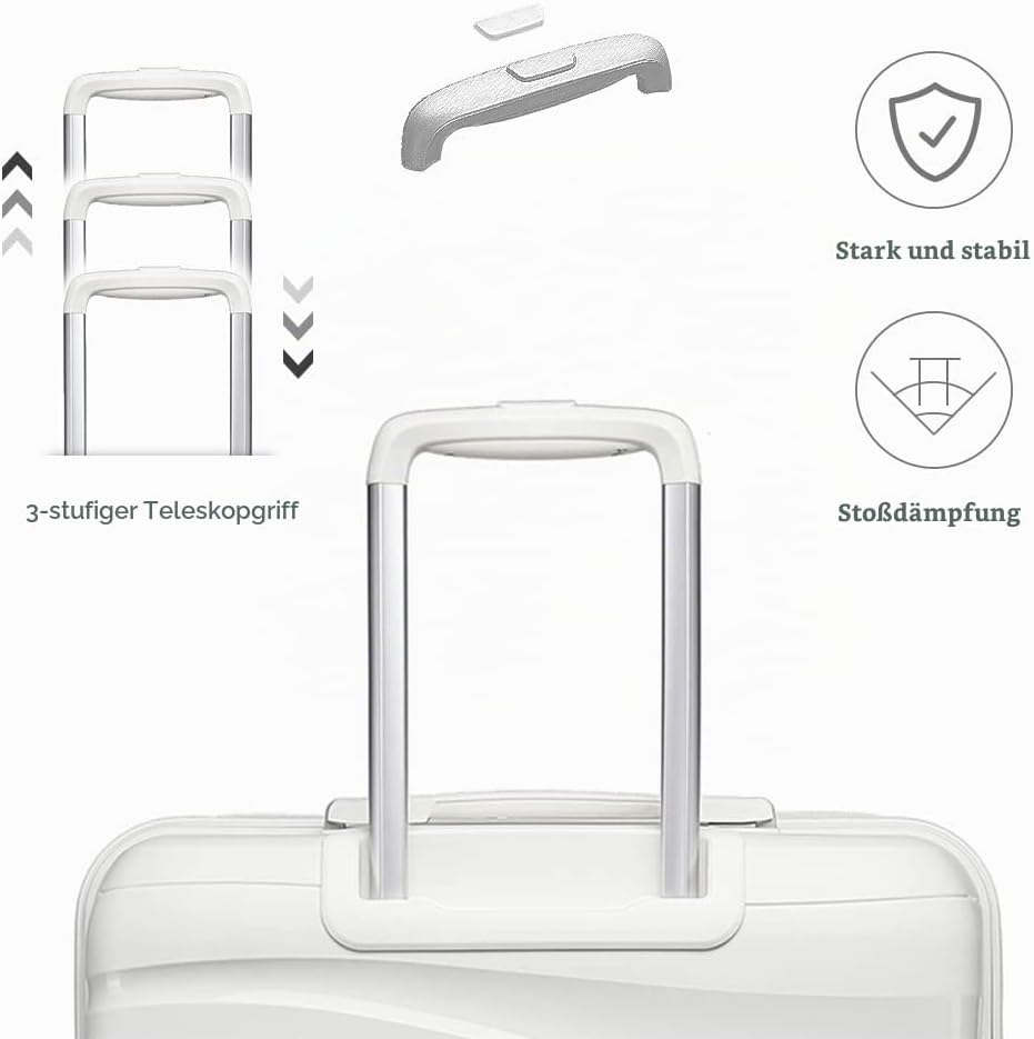 KONO Koffer Trolley Reisekoffer Set Leicht Hartschalenkoffer mit TSA Schloss Zwillingsrollen Rollkof