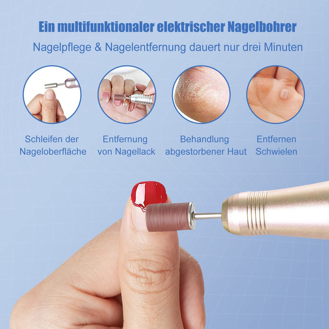 FOLAI Elektrischer Nagelschneider für Gelnägel, Acrylnägel, Hornhautentfernung, 30000 U/min, profess