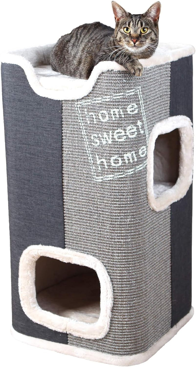 TRIXIE Moderner Cat Tower Jorge, 44957, Dunkelgrau, 38 x 38 x 78 cm Dunkelgrau 38 x 38 x 78 cm Singl