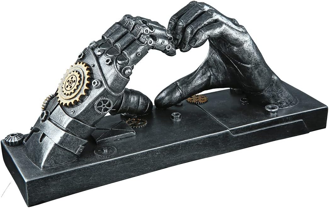 Casablanca Skulptur Love Steampunk Hand Herz silberfarben antikfinish mit kupferfarbenen Elementen,