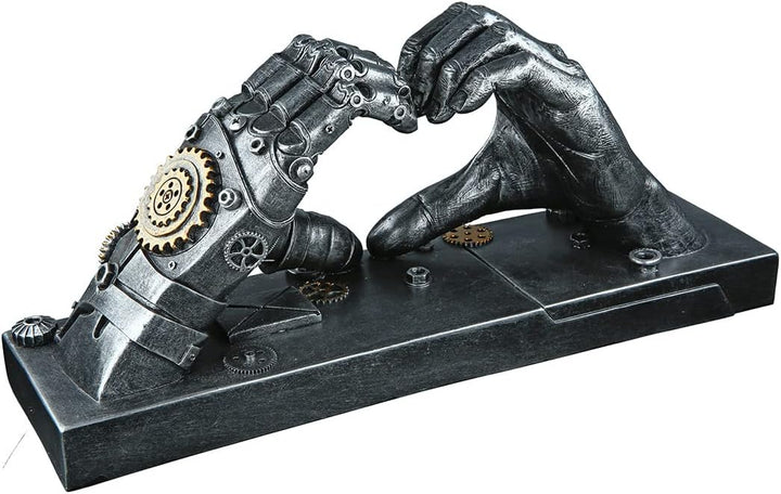 Casablanca Skulptur Love Steampunk Hand Herz silberfarben antikfinish mit kupferfarbenen Elementen,