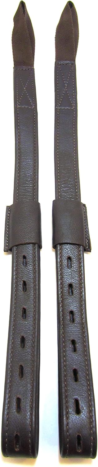 PS Pferdeartikel Mono Steigbügelriemen mit Schnallenloser extra dünner Aufhängung Braun - Mittel, Br