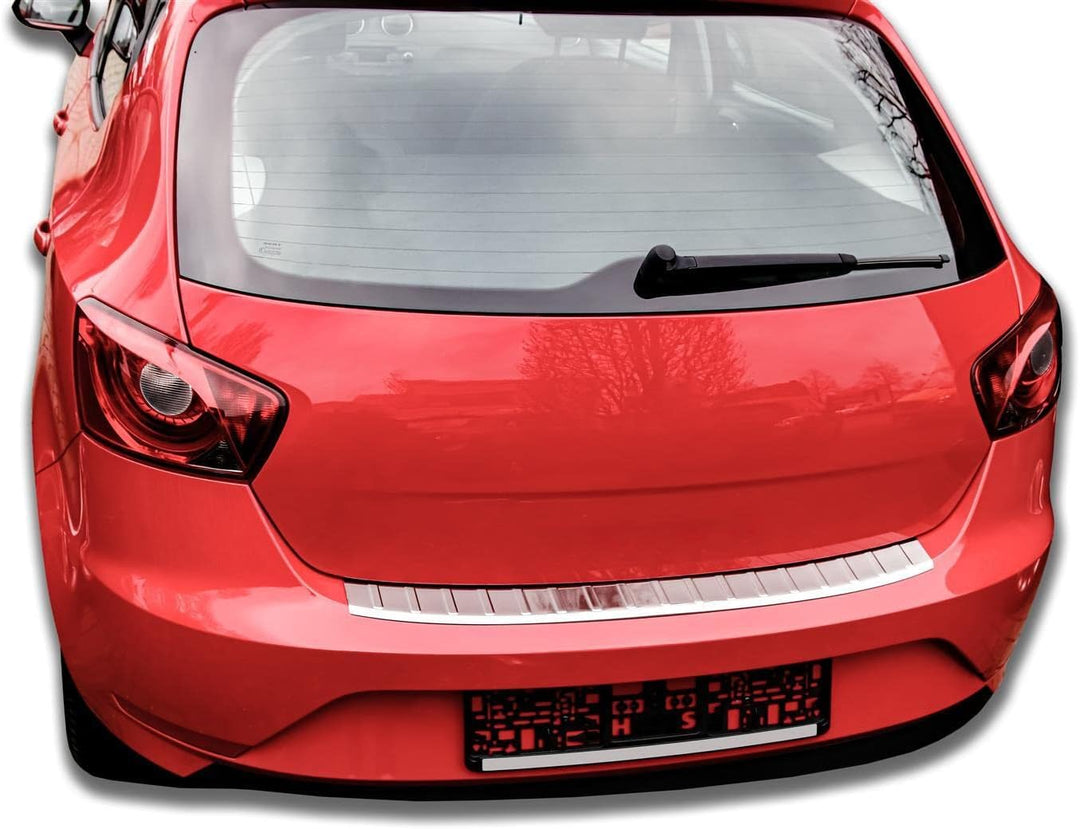 Ladekantenschutz Edelstahl CHROM kompatibel für SEAT IBIZA 4trg | 2012-2017 | mit Abkantung | premiu