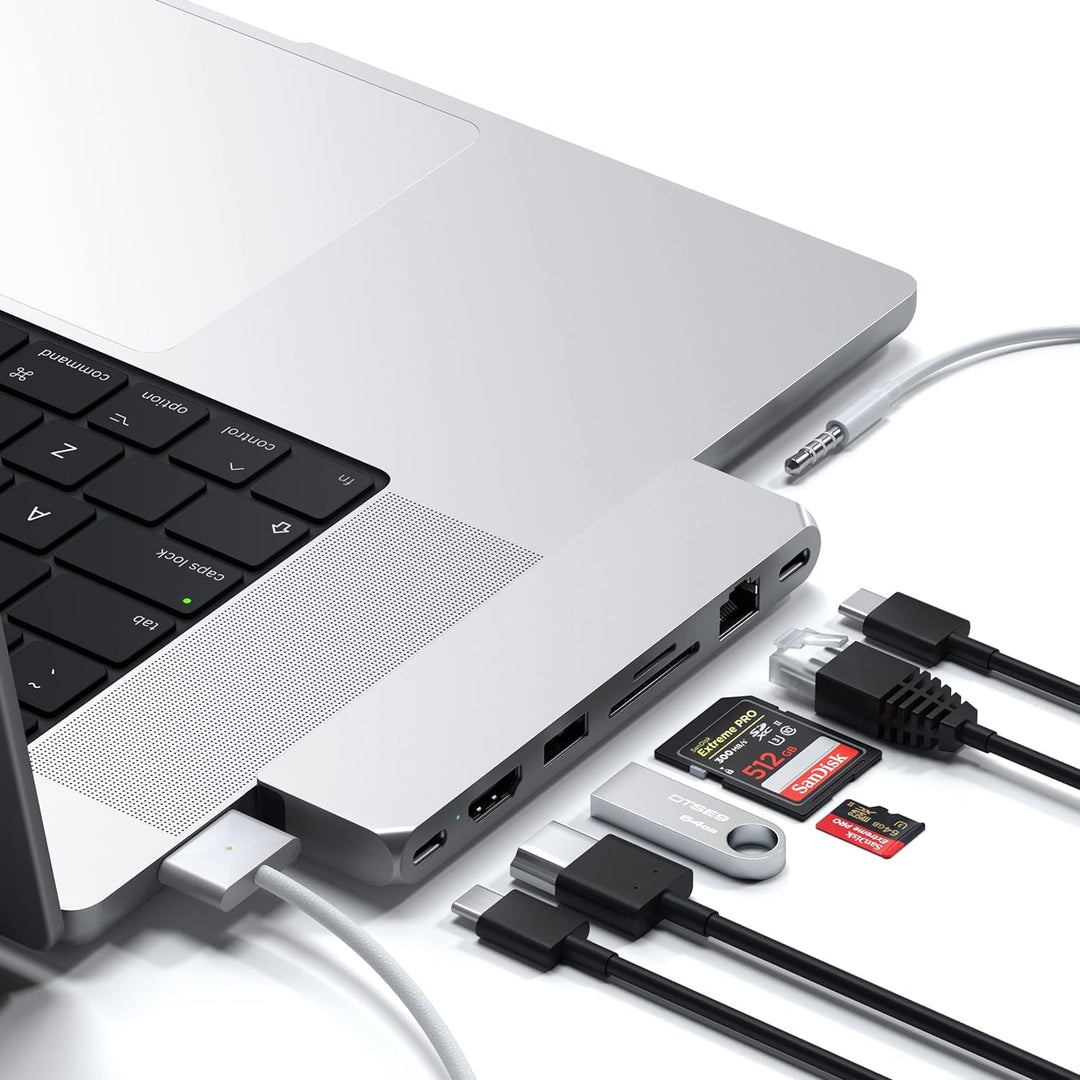 SATECHI 8-in-1 Dual USB-C Pro Max USB4 Hub mit 40 Gbit/s, 96 W PD, Ethernet, HDMI 4K@60Hz, USB-C/USB