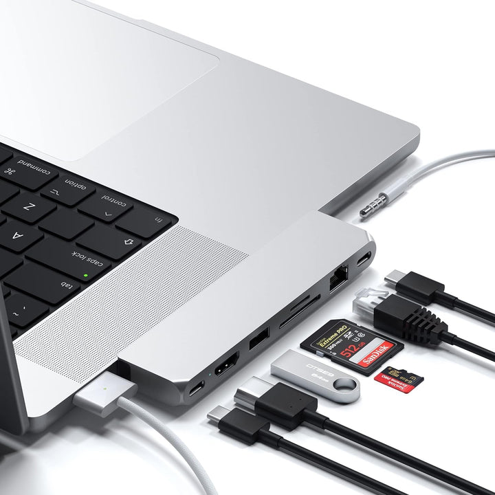 SATECHI 8-in-1 Dual USB-C Pro Max USB4 Hub mit 40 Gbit/s, 96 W PD, Ethernet, HDMI 4K@60Hz, USB-C/USB
