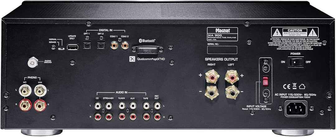 Magnat MA 900, schwarz - robuster Stereo Hybrid-Verstärker mit hochwertiger Aluminium-Front und hohe