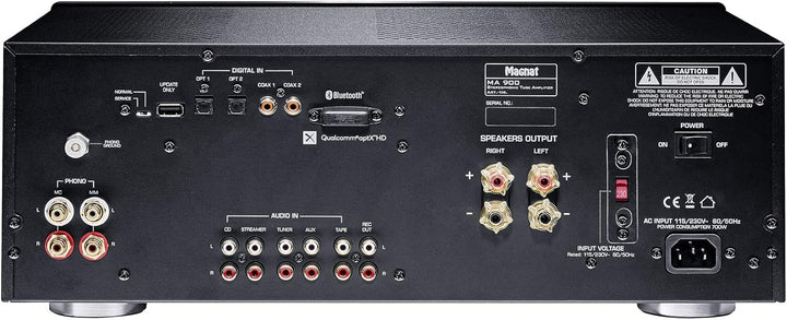 Magnat MA 900, schwarz - robuster Stereo Hybrid-Verstärker mit hochwertiger Aluminium-Front und hohe