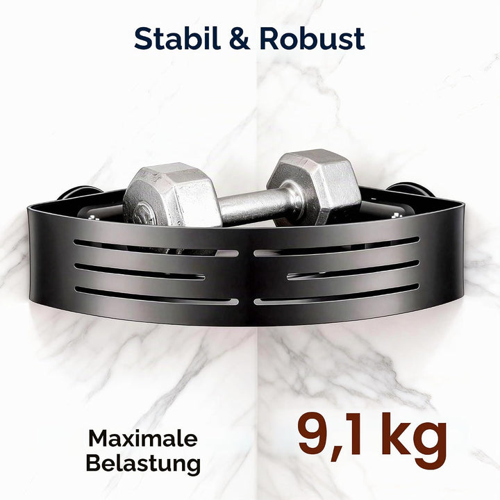 Veinvifiy Eckduschablage mit Saugnapf, 2er-Pack Eckregale aus Aluminium, verbesserte Duschablage mit