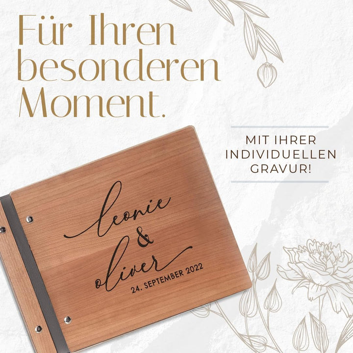 Hochzeitideal – Personalisierbares Gästebuch Hochzeit Patti E10 mit 40 Seiten I Hochzeit Gästebuch a