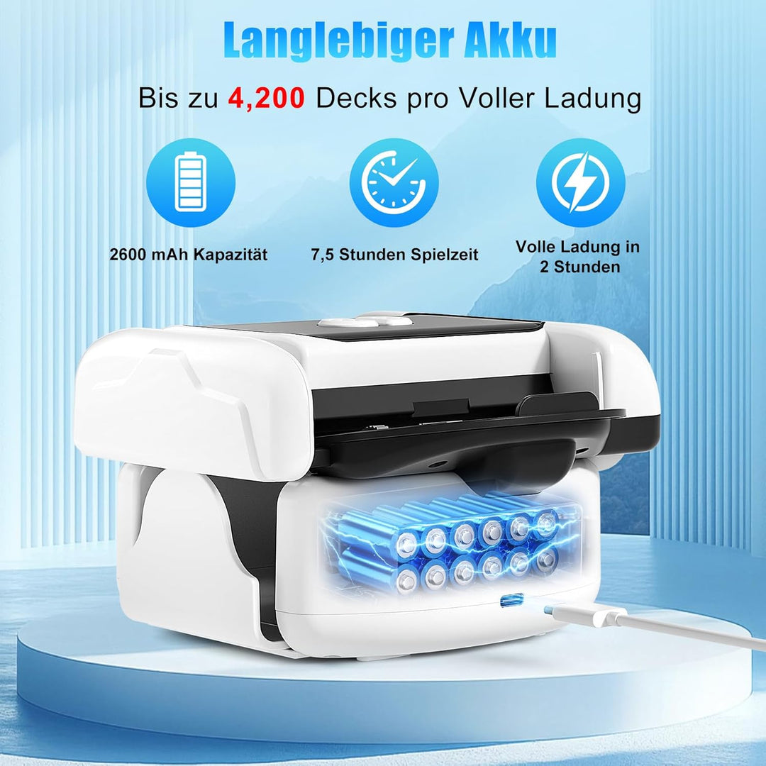 Naxudcoo Kartenmischmaschine: Automatischer Kartenmischer für 1-2 Decks, Kartenmischer mit Aufbewahr