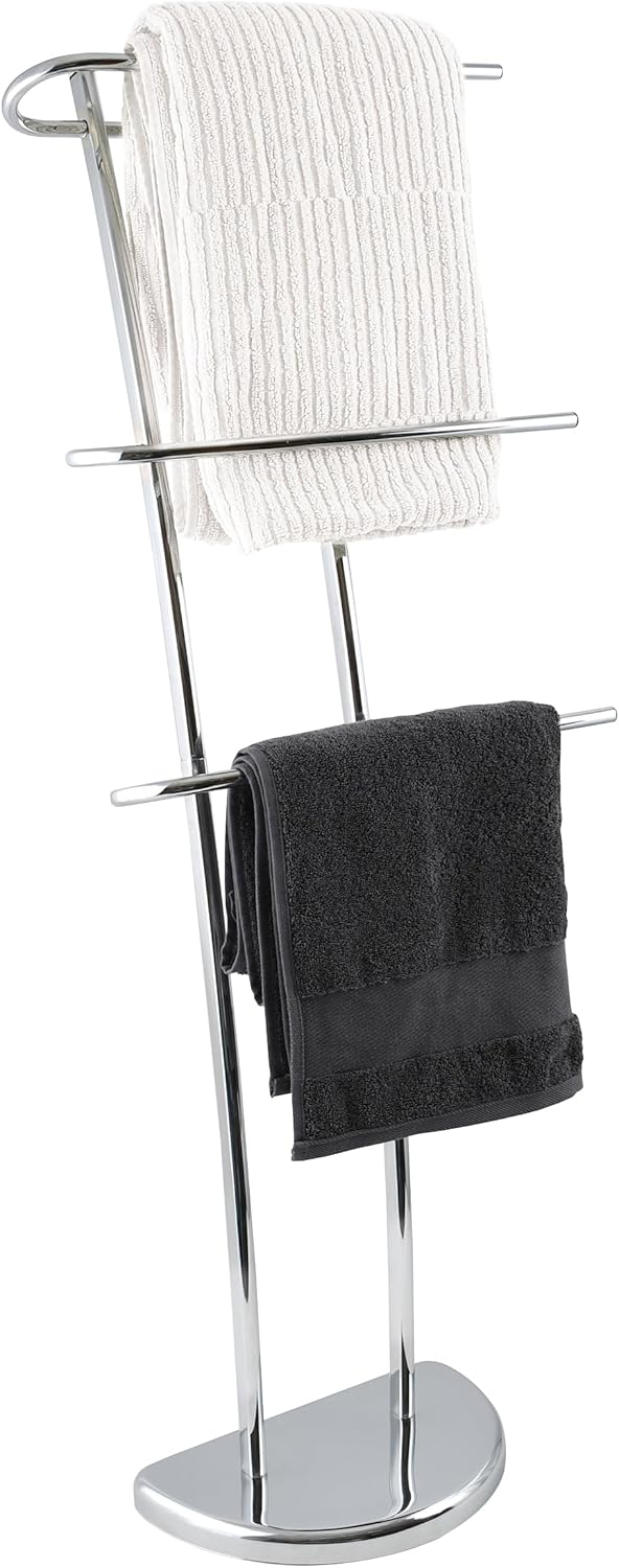 MSV Handtuchhalter mit 3 Stangen für Hand- und Gästetücher - Handtuchstange verchromt 30 x 18,5 x 10