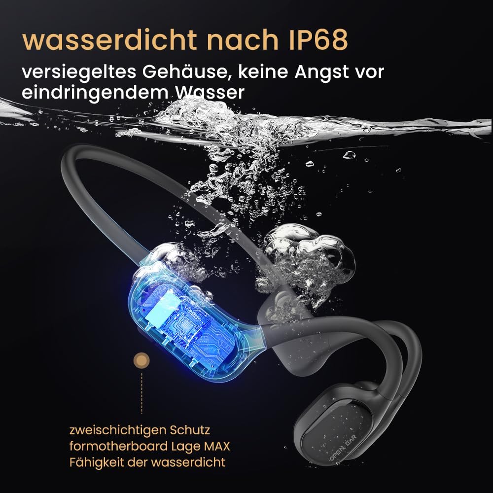 Kabellose Kopfhörer zum Schwimmen mit integriertem 32 GB MP3-Player - Bluetooth 5.3, geräuschunterdr